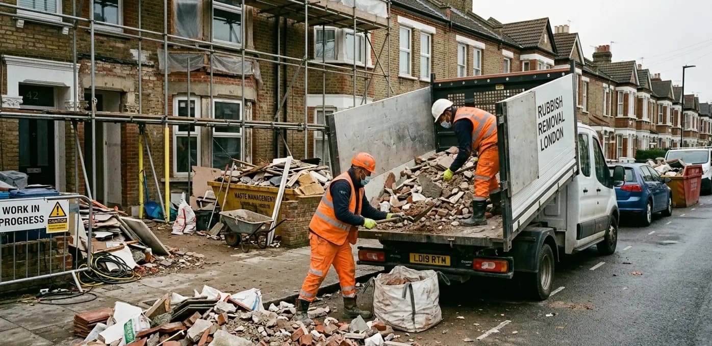 Construction waste removal in Wandsworth — rubble, plasterboard and builders debris collected by EA-licensed carriers